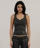 Iwaiial Script Logo Zipper Ribbed Sleeveless - Charcoal