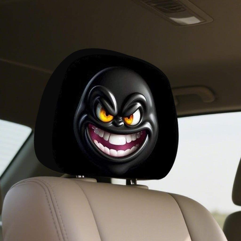 Funny Car Headrest Covers 2-Piece Funny Car Headrest Protector For Front Seat Automotive Interior Protector For Comfort Men