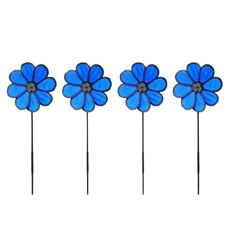 4Pcs Flower Windmill Wind Spinners Creative Bird Scare Outdoor Lawn Yard Flower Spinners Garden Decoration Kids Toy синий