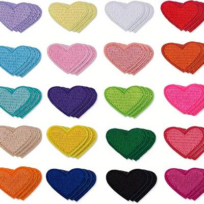 60pcs Adorable Heart Iron-On Patches - Durable Mini Hearts for Clothing, Jackets & Backpacks - Mixed Colors, Fashion-Forward Decorations