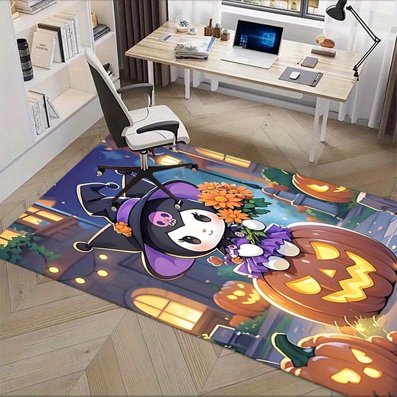 Office Rug Halloween, Kuromi Anti-Slip Rug, Machine Washable for Living Room, Bedroom, Office, Multiple Sizes, Bedroom Mat, Decorative Mat, Durable Ma