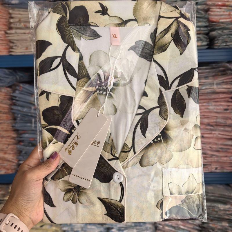 Summer Pajamas Women's Cotton Silk Short Sleeve Thin Suit K-style Homewear Cute Student Loose Plus Size Can Be Outwear