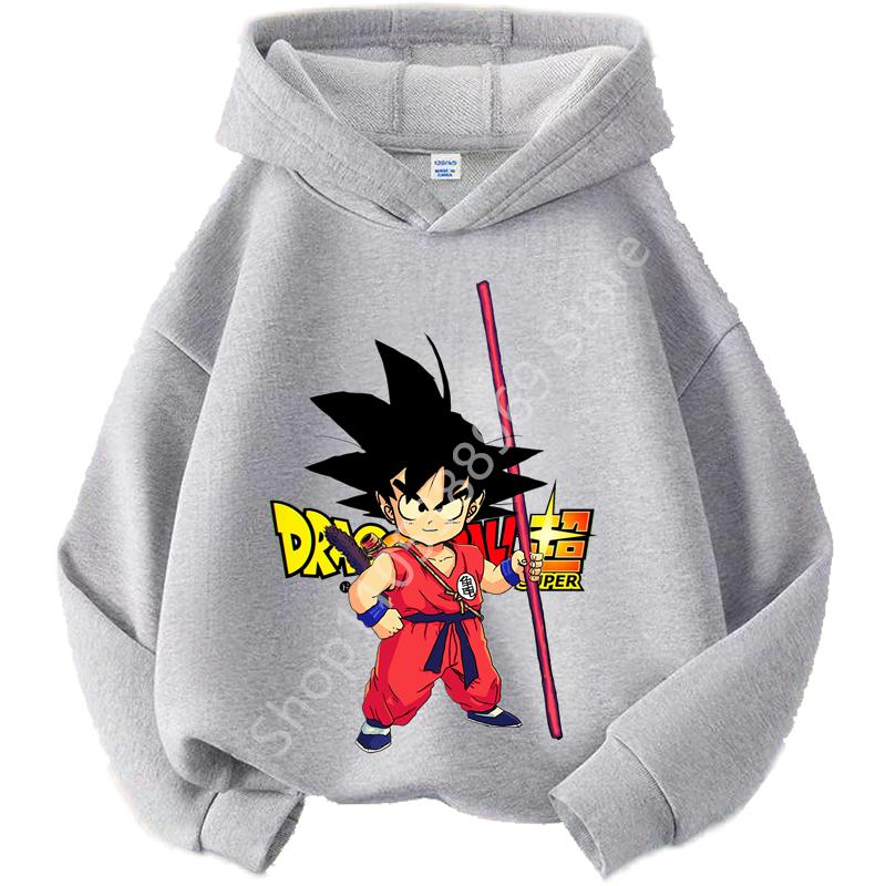 Dragon Ball Chibi Characters Kids Hoodie 100-160 Size 3-12 Years Boys Casual Sporty Children's Sweatshirt
