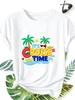 New Summer Fun Print T-Shirt, Women'S Casual Round Neck Short Sleeve Top, Cruise Time Tropical Pal