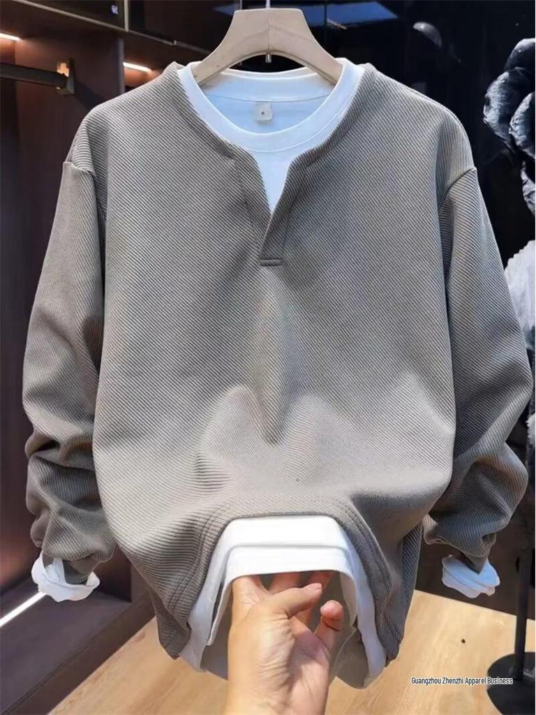 Men's Trendy Slim Fit Two-Piece Layered Hoodie