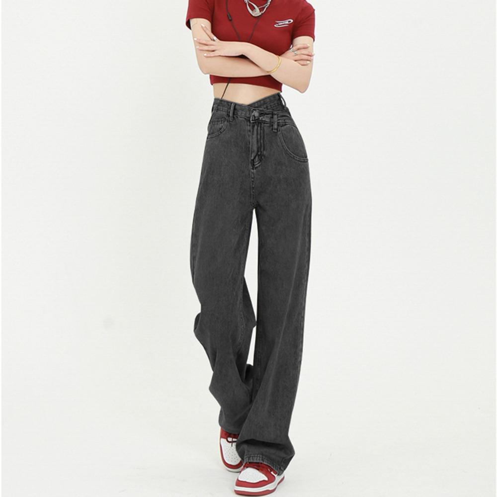 

Уличный дизайн, завышенная талия, широкие джинсы, женские, весна-осень, прямые, свободные и облегающие, брюки-швабры, тренд 2XL