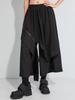 2025 Women's Autumn Elastic Waist Wide-Leg Culottes with Faux Two-Piece Design