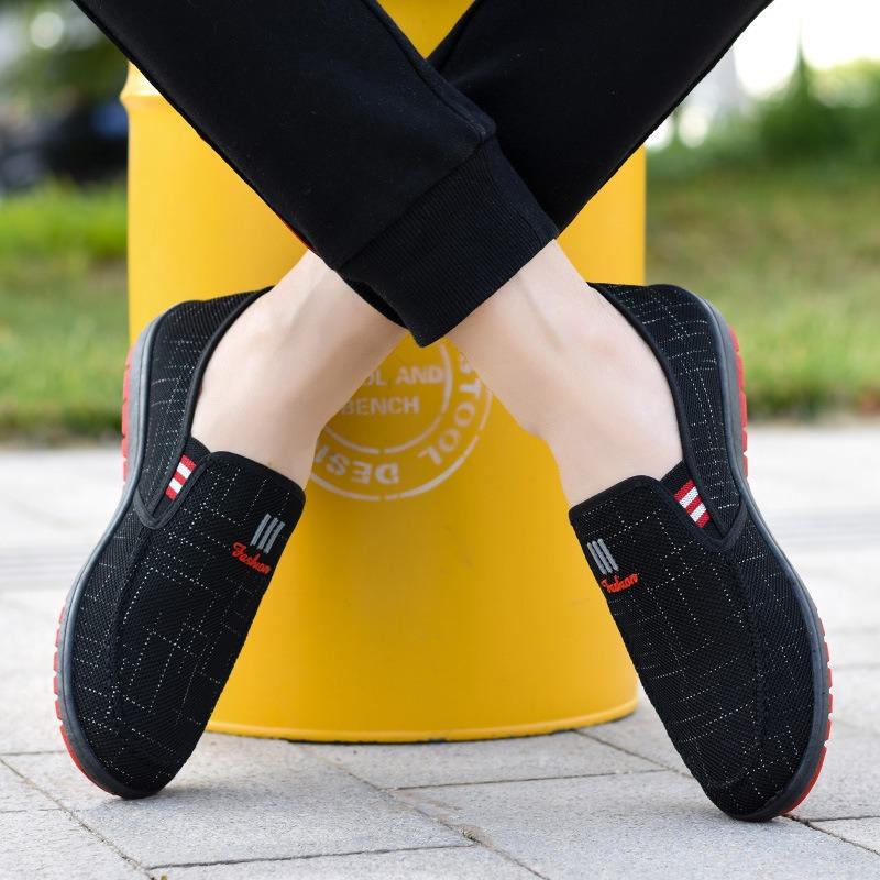 Old Beijing cloth shoes men's spring and summer new one-pedal non-slip lightweight men's flat shoes canvas work shoes men