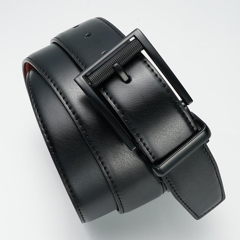 Belt Can Be Rotated and Punched with Needle Holes and Switched on Both Sides of Cowhide Leather Genuine Leather Pants Belt