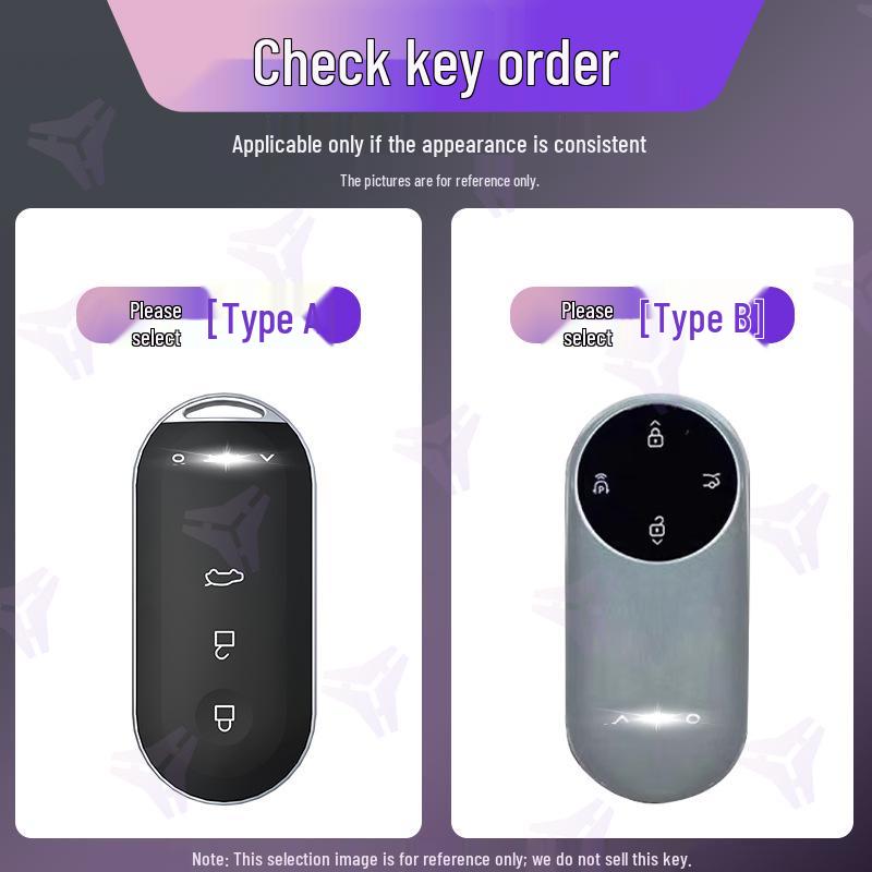 

AITO M9/M5/M7/M8 Car Key Case: Quicksand Aluminum Alloy Protective Cover with Buckle