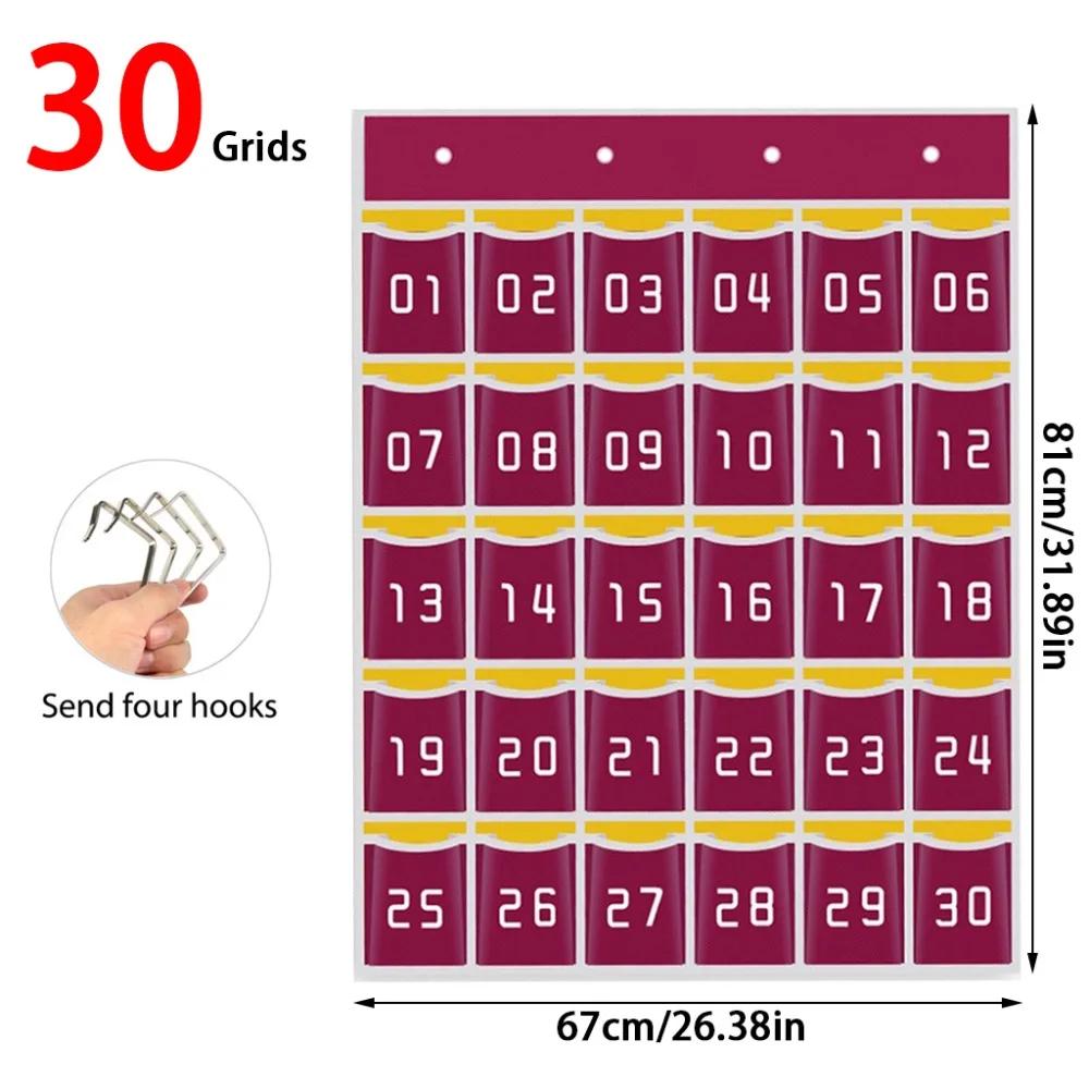 30/36/42/48 Grids Phone Hanging Bag Wall-mounted Numbered Door Hanging Bag Thickened Phone Storage Bag School Wall Door Decor