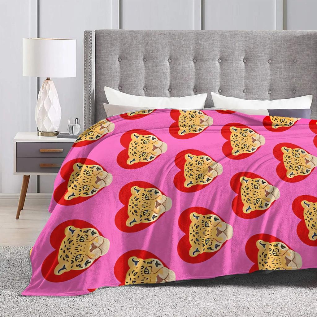 Scandinavian Style Leopard Lover Blankets Warm Soft Plush Throw Blanket For Couch Bed Travel Office Flannel Bedspread Bed Cover