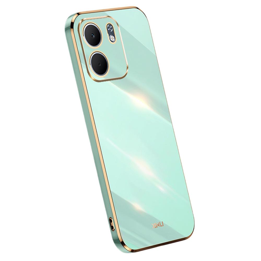 

XINLI For Oppo A5x 5G Case TPU Phone Cover with Electroplating Frame Cyan