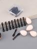 Mini short eyeshadow brush, makeup brush dual-purpose, concealer brush short sponge eyeshadow stick + 4 mini beauty blenders