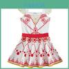 Vestido de Cosplay de Princesa Havaiana Moana Deslumbrante Para Festas Temáticas e Brincadeiras de Meninas