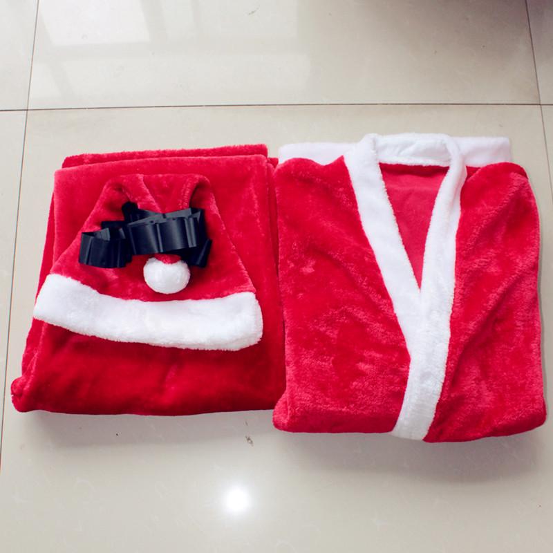 Unisex Adult Santa Claus Costume Set: 5/7-Piece Plush Outfit with Makeup Accessories