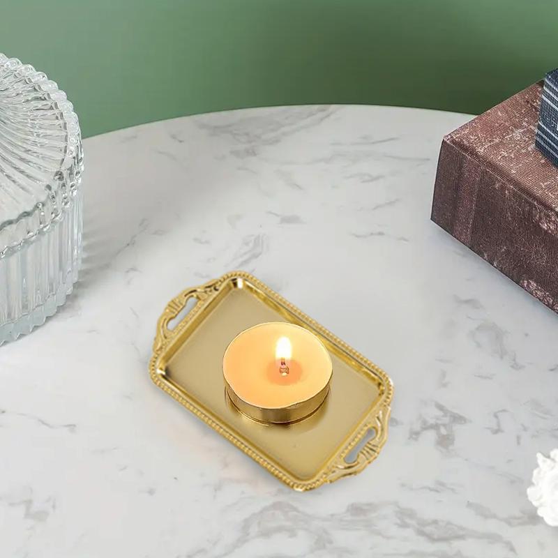 3pcs Plastic Plate Silver Electroplated Plate Fruit Plate Small Tray Gold Jewelry Display Tray Festive Dim Sum 3 styles