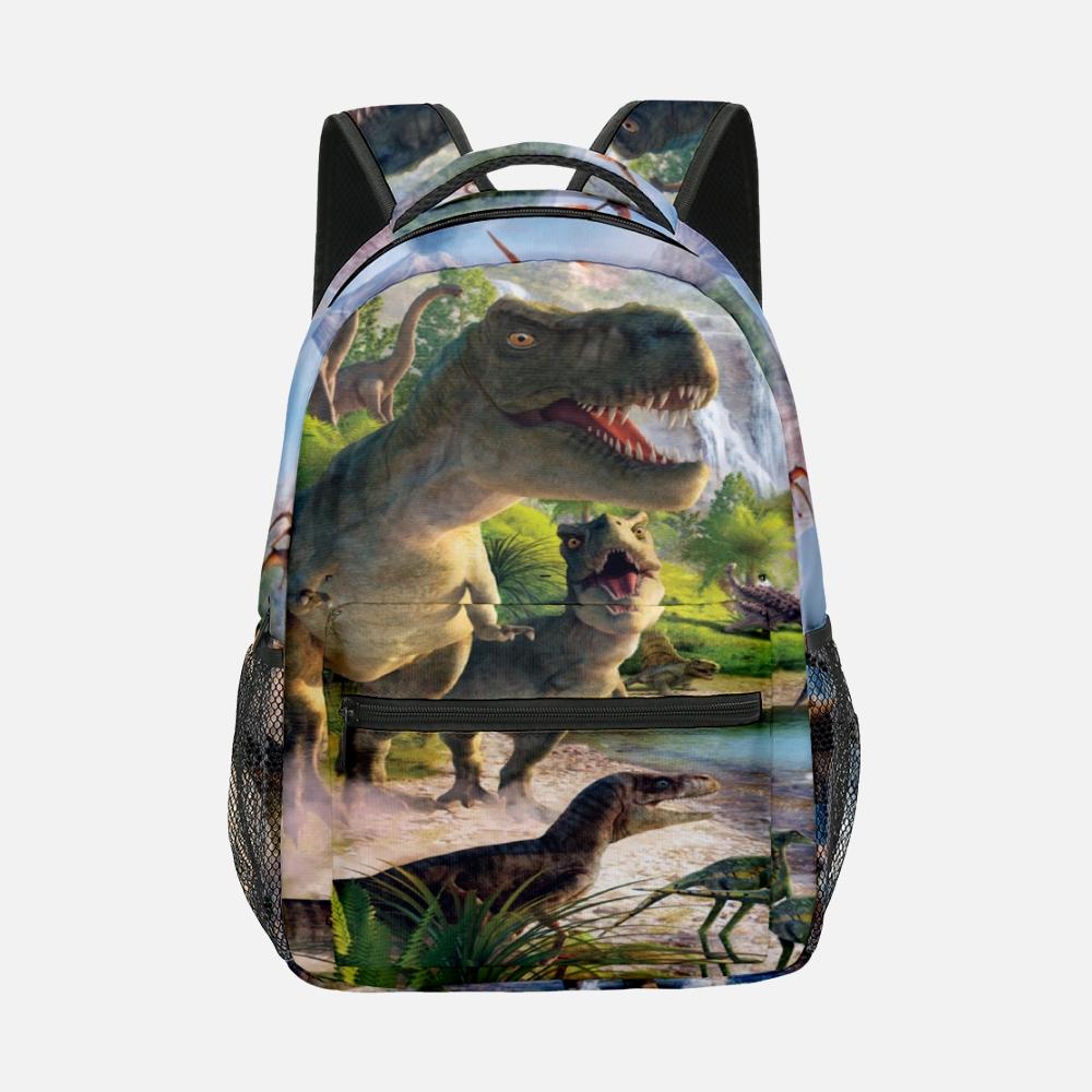 Popular Novelty Cool Dinosaur Student Bookbag Notebook Backpacks 3D Print Oxford Waterproof Boys/Girls Travel Backpacks