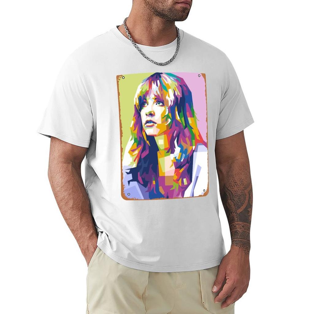 Stevie Nicks Pop Art Tshirt Basic Short Sleeve Cotton Blend Tshirt