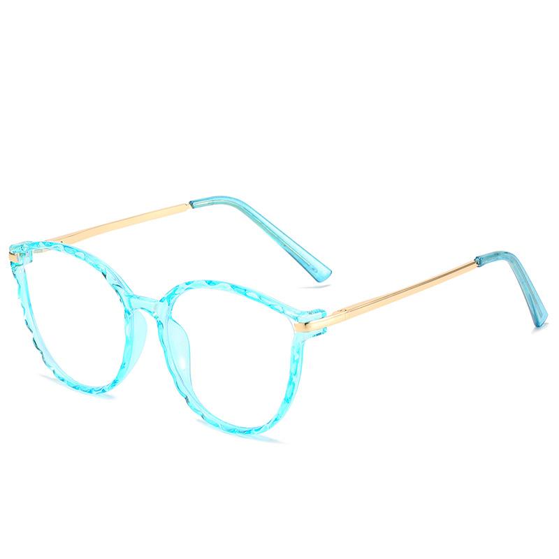 Tr90 Anti-Blue Glasses Retro Round Frame Trendy Metal Legs Men And Women Can Match Myopia Glasses