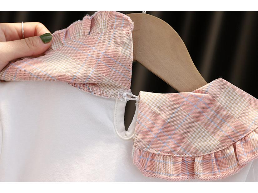 Collar Korean Lace Summer Style Cartoon Tie Shorts Set For Girls 05 Years