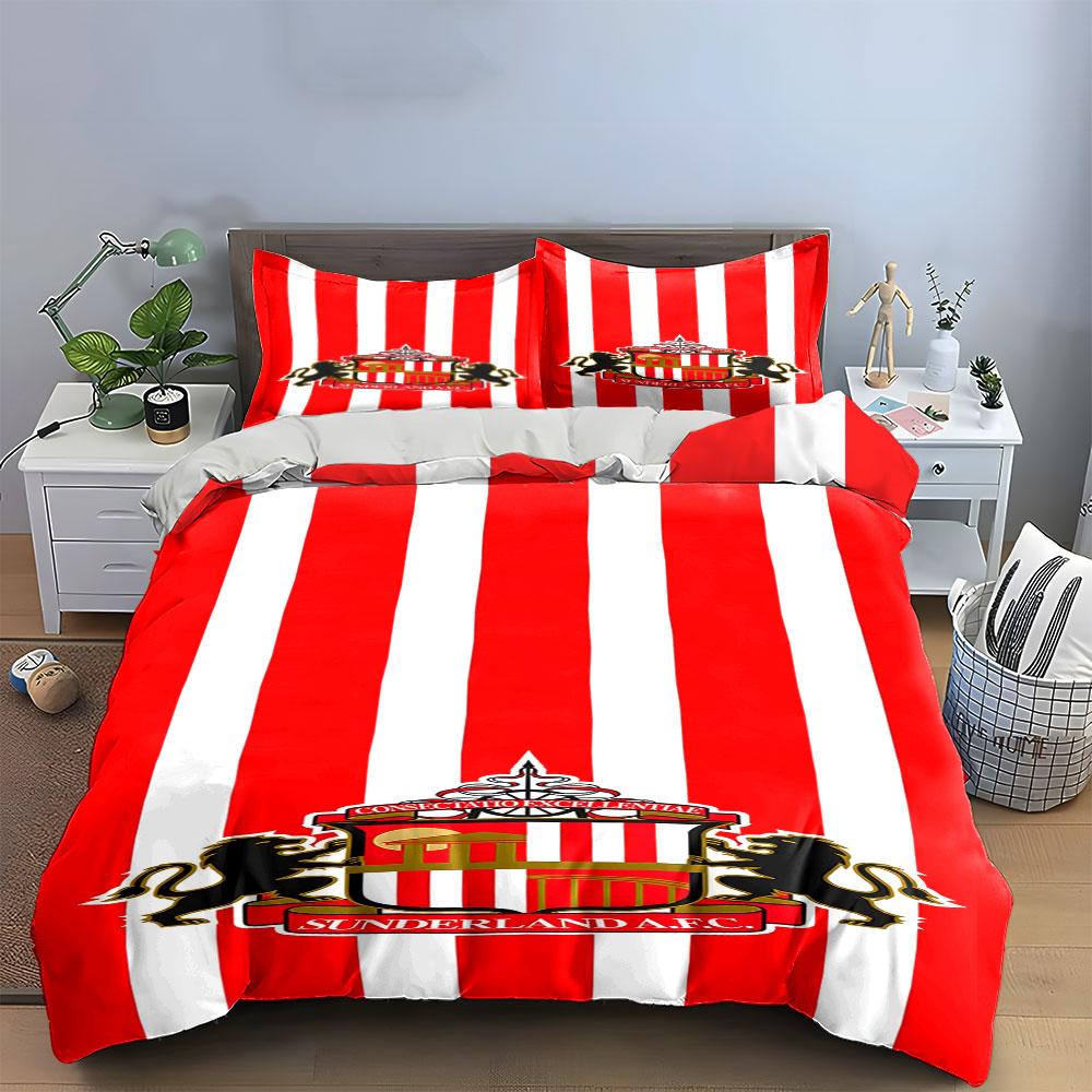 Red-and-white stripes, Sunderland AFC. Bedding sets Duvet cover sets Duvet covers Pillowcases(1*Duvet Cover 2*Pillowcases without duvet insert)