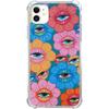 Trippy Psychedelic Flowers Phone Case for iPhone 11, Indie Hippie Colorful Eyes Flower Cover for Teens Women Men, Soft TPU Shockproof Case for iPhone