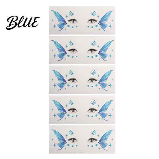 Easy Butterfly Makeup Decals 5 Sheets Glitter Eye Stickers Temporary Face Tattoos