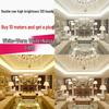 Waterproof 220V LED Strip Lights: Tri-Color, Self-Adhesive, Extra Bright for Living Room, Ceiling Trough, and Outdoor Use