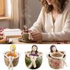 Artistic Tea Infuser for Home Bathing Girl Loose Leaf Tea, Fine Mesh Strainer, Creative Resin Residue Free Strainer Sitting Figure Filter Cups
