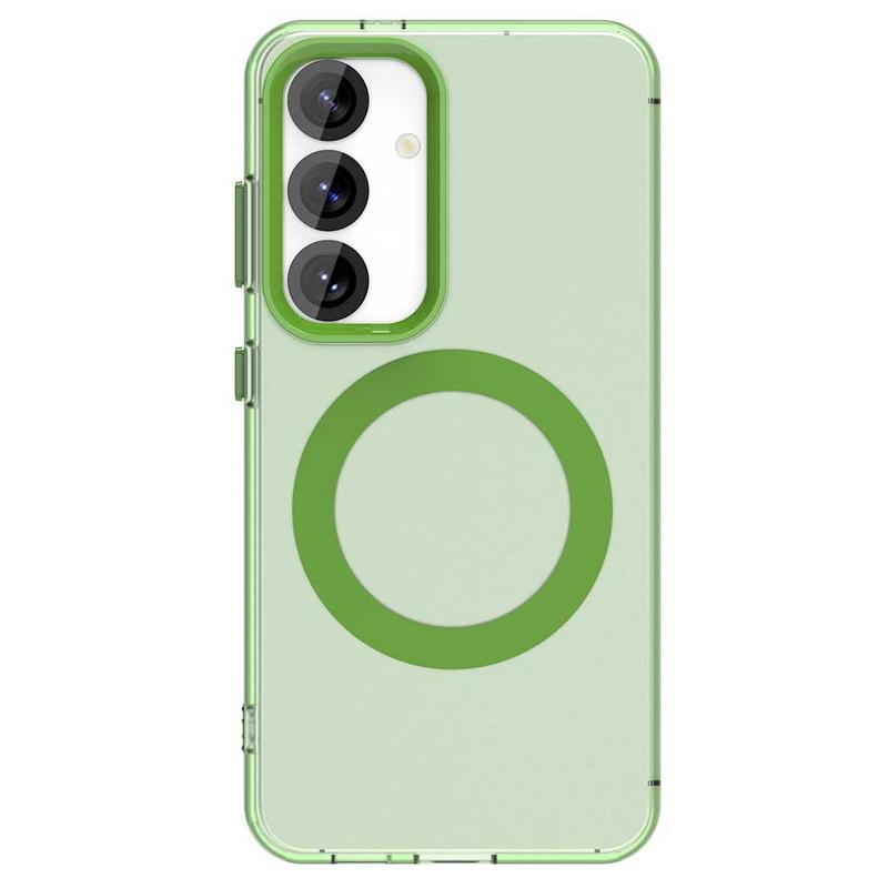 Wireless Charge Magnetic Matte Hard PC Back Cover For Samsung S25 Ultra S24 S23 FE A56 A36 A16 A55 A15 Soft Edge TPU Shockproof Solid Color Phone Case