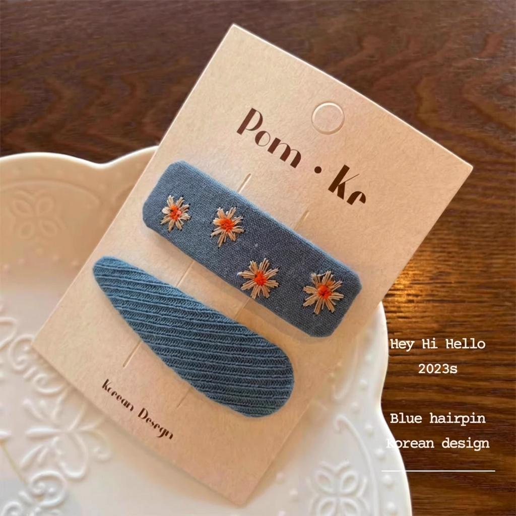 2PC Embroidery Cherry Strawberry Hollow Knitting Hairpins Vintage Lace Side Clips for Girls Women Cute Kids Fruit Hair Clips