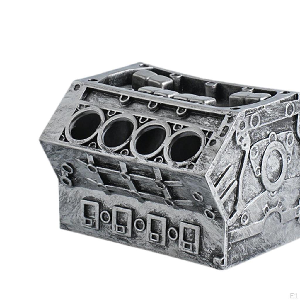 V8 Engine Pencil Holder, Resin Desk Organizer for Mechanical Engineers.