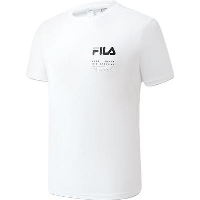 Fila Latte Girl 3.0 Letter Print American Vintage Crew Neck Short Sleeve T-Shirt Men Tops Jade-White A11M321108FWT