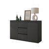 Cassettiera antracite larga 120 cm, 2 ante, 2 ripiani, 3 cassetti