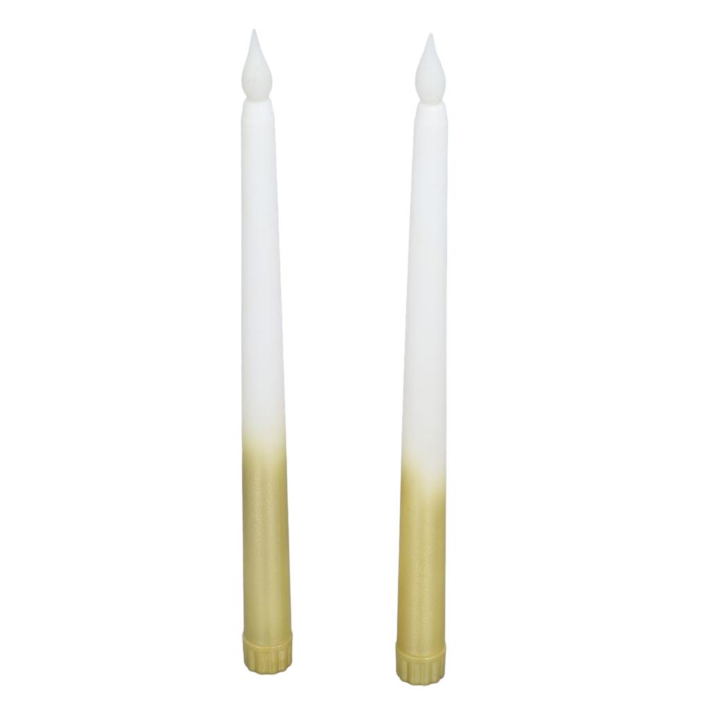2pcs LED Taper Candles Battery Powered Flameless LED Candle Sticks for Festival Wedding Birthday