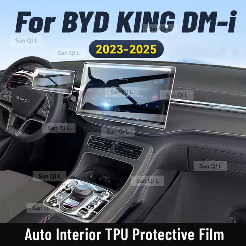 Interior TPU for BYD KING DM i  2024 2025 Protective Film Cover Anti-Scratch Gearbox Panel Navigation Screen Automotive