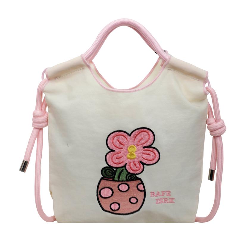

Creative Cartoon Embroidery Single Shoulder Bag Drawstring Bucket Bag Simple Fashion Phone Purse Bag Lightweight Crossbody Bag