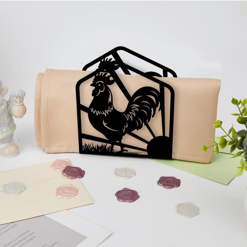 Rooster Iron Freestanding Napkin Holder for Kitchen or Restaurant