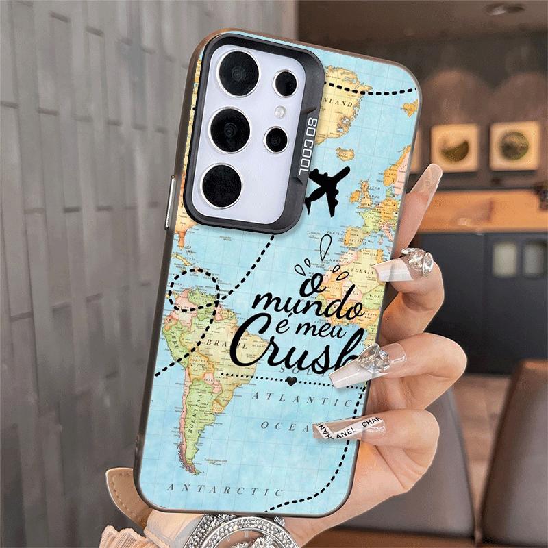 Travel Map Artistic Pattern Soft Phone Case for Samsung A17 A16 A15 A14 A13 A57 A56 A55 A54 A53 A37 A36 A35 A34 A33 A26 A25 A24