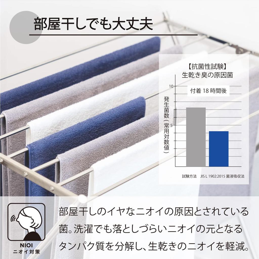 Set of 5 White Thick Face Hydro Silver 34cm x [WEB Exclusive] Towels, Antibacterial, Odor-Resistant, Doctor-Designed Titanium, Absorbent, Approx.