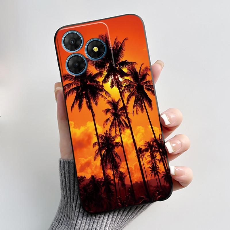 For Oscal Flat 2 2C Case Cute Love Rabbit Black Soft Silicone Protective Back Cover For Blackview Oscal Flat 2 2C Phone Cases