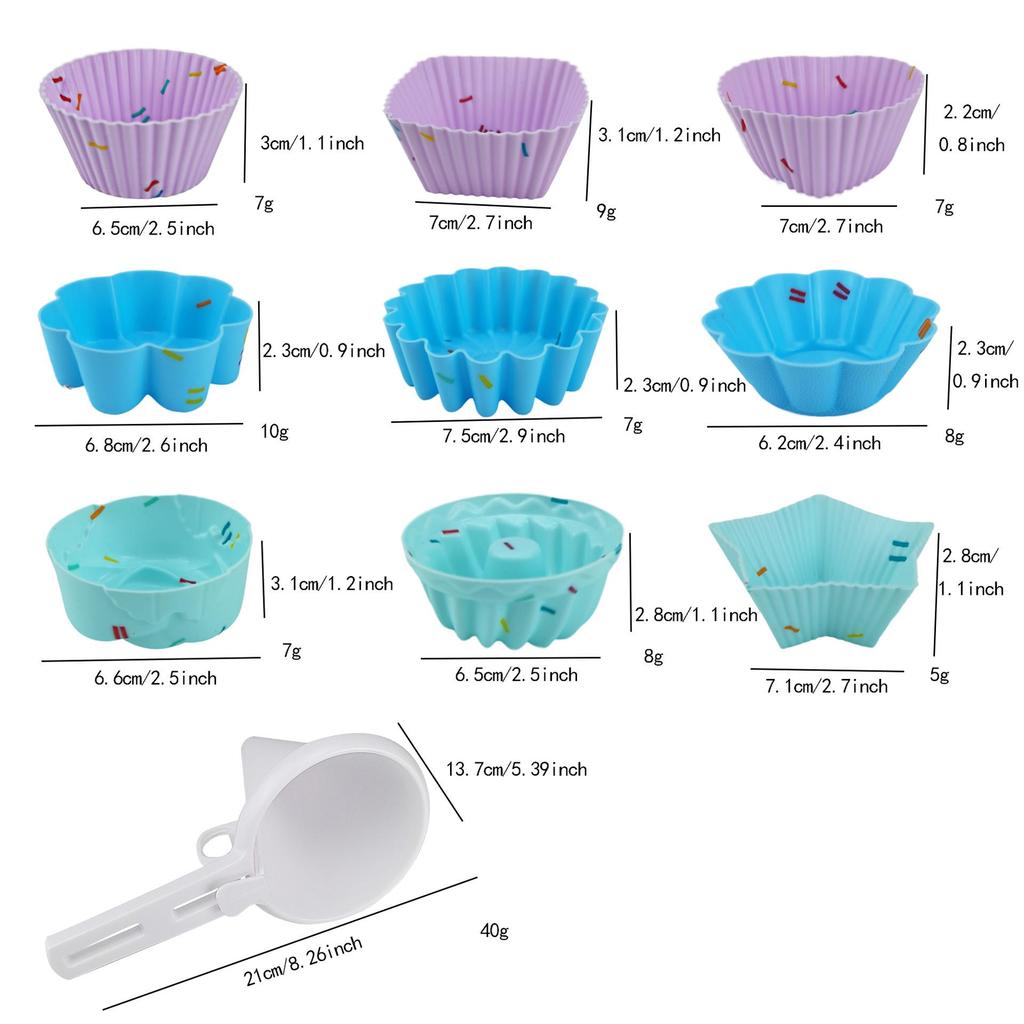 Silicone Muffin & Cake Cup Liner Mold Set