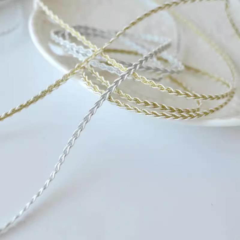 5Yards Gold Silver Lace Trim Ribbon Curve Lace FabricSewing Braided  Accessories Decoration