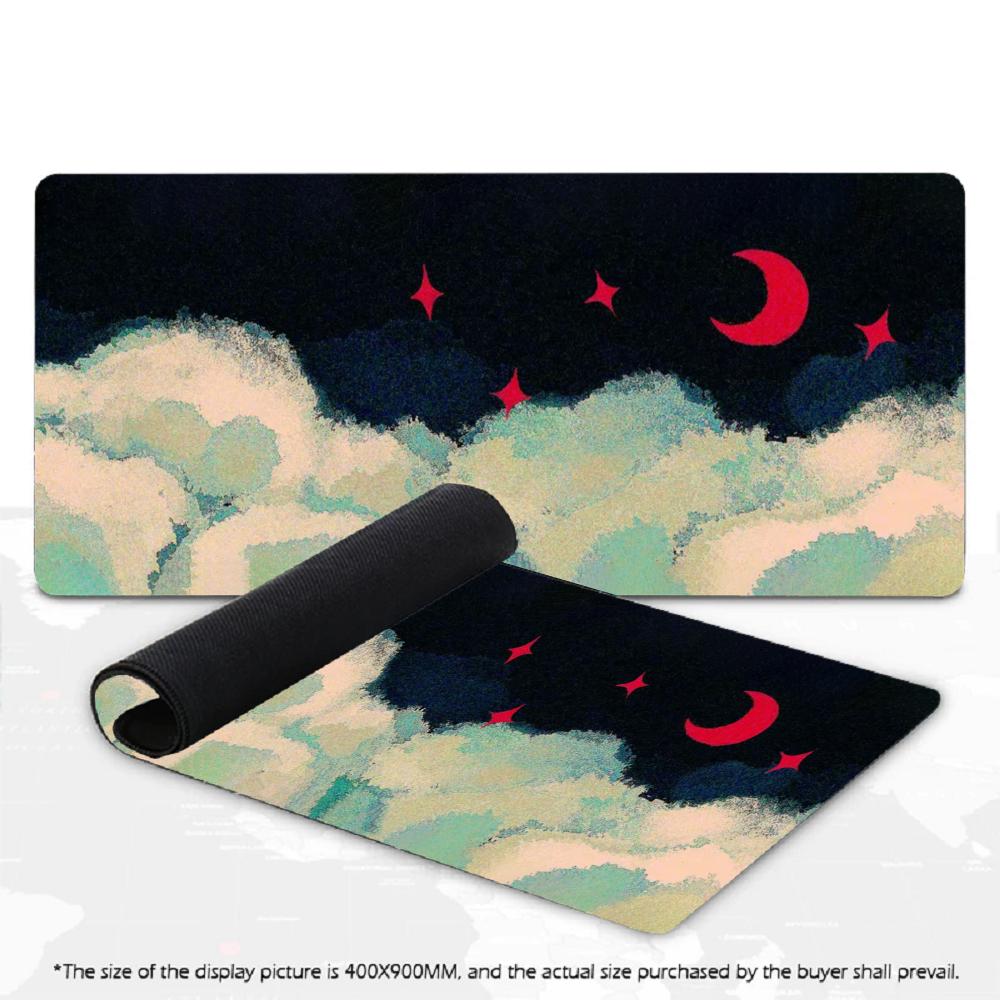 Aesthetic Night Sky Art Large XXL Mouse Pad Non-Slip Rubber Gaming Keyboard Deskmat Overlocked Jellyfish Game Table Accessories