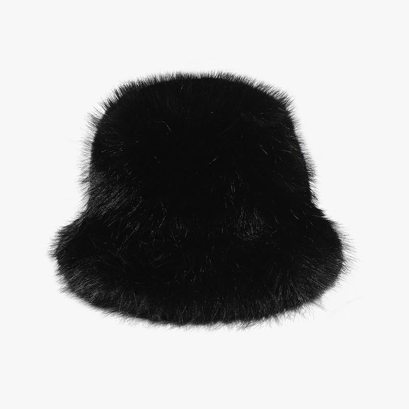 White Plush Hat for Women In Winter Korean Style Showing Small Thickened Warm Fisherman Hat Japanese Big Head Circumference Cold Hat Trendy