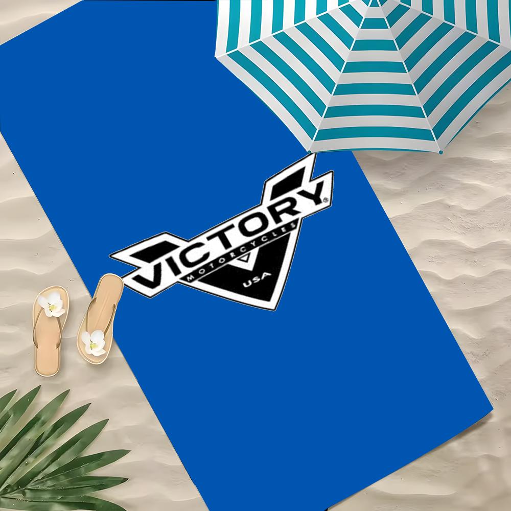 Marke Victory Motorcycles Handtuch Polyester Strandtuch Schnelltrocknend Sandfrei Badetuch für Sommer Pool Reisen Urlaub