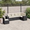 VidaXL Garden Lounge Set with Cushions 6 Pcs, Patio Sofas, Patio Furniture Set, Outdoor Furniture, Black 3254963