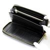 [Revetta] Stingray Leather Long Wallet, Black, Round Zipper, Gold, Galuchat Stingray Leather, Men's Genuine Leather [075-3stw]
