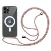 Laccetto a tracolla Custodia magnetica trasparente per 17 Air 16 15 Plus 14 13 12 Pro Max 11 Per Magsafe Cover posteriore rigida in acrilico PC